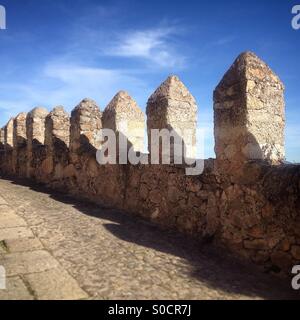 Die Stadtmauer von Trujillo, Cáceres, Extremadura, Spanien Stockfoto