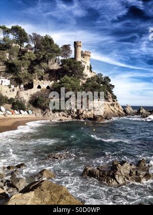 Burg in Lloret de Mar Stockfoto