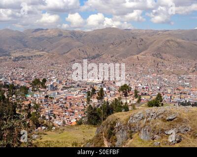 Cusco, Peru von einem Hügel Stockfoto