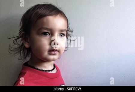 Porträt eines zwei Jahre alten Jungen Stockfoto