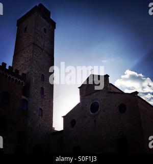 Kathedrale im historischen Zentrum von San Gimignano, Italien Stockfoto