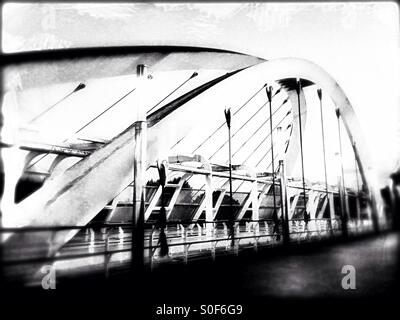 Weißes Pferd Fußgängerbrücke, Wembley, London Borough of Brent, North West London, Greater London, England, Vereinigtes Königreich, Europa Stockfoto