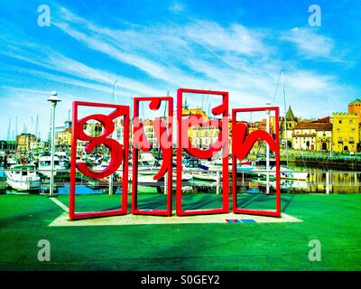 Letronas Skulptur in Gijón, Asturien - Spanien Stockfoto