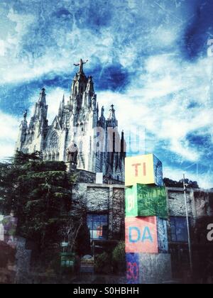 Expiatory Kirche der Heiligen Coeur Jesu im Tibidabo, Barcelona, Spanien Stockfoto
