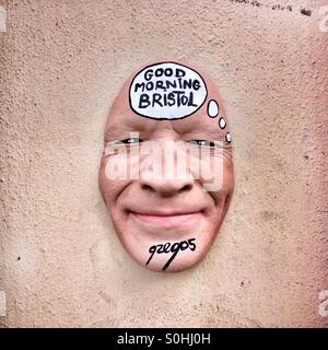 Streetart von Gregos in Bristol, Großbritannien Stockfoto