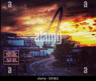 Ansicht des Wembley-Stadion, London Borough of Brent, North West London, England, Vereinigtes Königreich, Europa Stockfoto