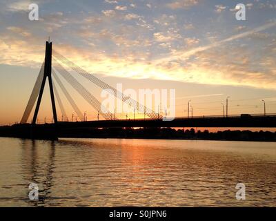 Sonnenuntergang in Riga Stockfoto