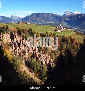 Erdpyramiden in ritten - Ritten, in der Nähe von Bozen, Südtirol, Italien Stockfoto