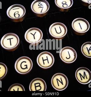 Alte Schreibmaschine Schlüssel Stockfoto