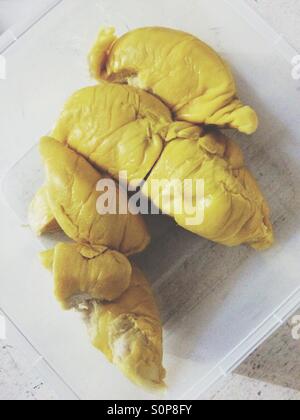 Durian-Fruchtfleisch Stockfoto