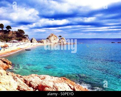 Mar Menuda Strand in Tossa de Mar, Spanien Stockfoto