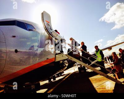 Boarding Ryanair-Flug Stockfoto