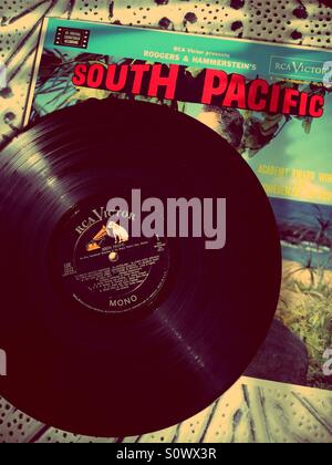 Vintage Sound Track Record und Hülse aus der Broadway-Show und Film South Pacific Stockfoto