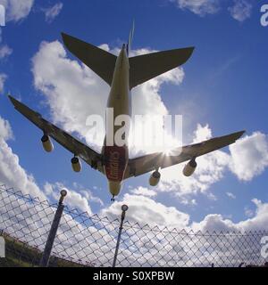 Emirates a380 Flughafen Birmingham Stockfoto