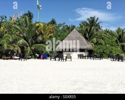 Strandbar in Malediven Stockfoto