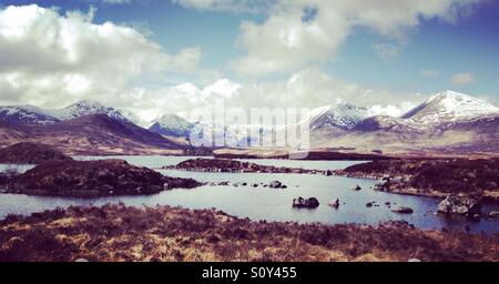 Blick über Rannoch Moor in der Nähe von Glen Coe, Schottland. Stockfoto