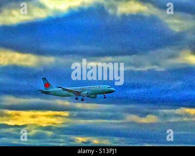 Ansatz der Calgary International Airport Stockfoto