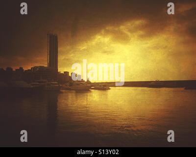 Sonnenuntergang-Beirut-Libanon Stockfoto