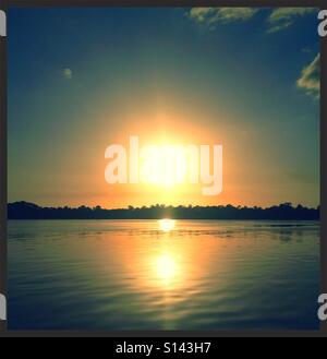 Sonnenuntergang am See Juni in Lake Placid, Florida Stockfoto