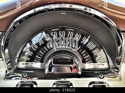 1950er Jahre Auto Tacho Stockfoto