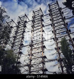 Duga sowjetischen Radarsystem in Chernobyl Nuclear Power Plant Zone der Entfremdung, Ukraine Stockfoto