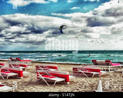 Kite-Surfen, South Beach, Miami, Florida Stockfoto