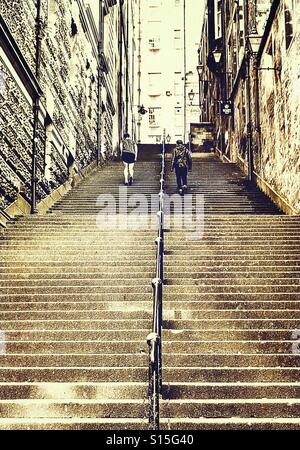 Edinburghs Altstadt Schritte laufen. Stockfoto