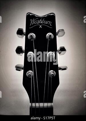 Washburn Westerngitarre Kopfplatte Stockfoto