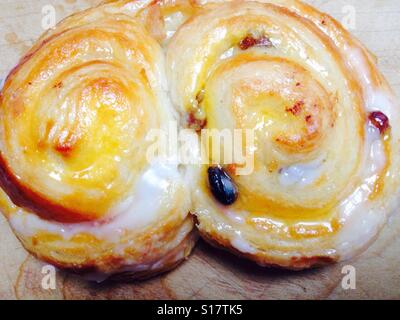 Zitrone Sultana dänischen Kuchen Stockfoto