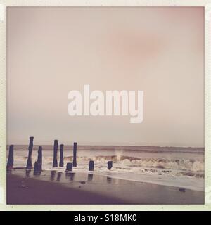 Strand von Spurn Point, Humberside, Großbritannien Stockfoto