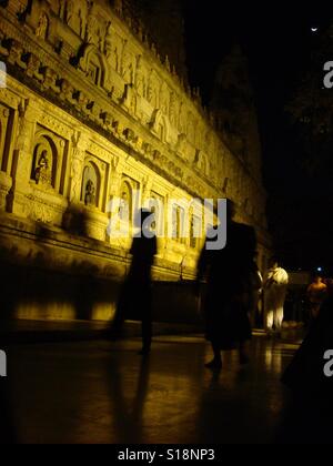 Nacht in bodhgaya Stockfoto