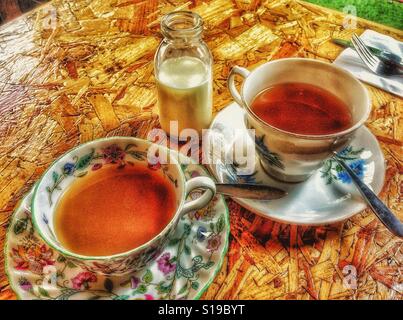 Zwei Tassen Tee. Stockfoto