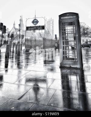 Ein Regentag in Westminster. Stockfoto