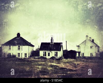 Wohnimmobilien, Shingle Street, Suffolk, England. Stockfoto