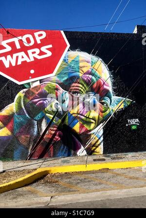 Yoda Proteste stoppen Kriege Stockfoto