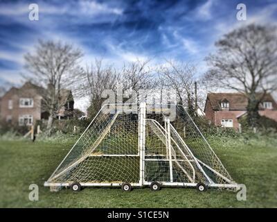 Fahrbare Fußball Torpfosten Stockfoto