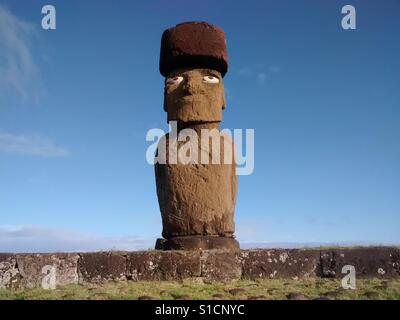 Die Osterinsel Moai Kopf, Easter Island, Chile, Südamerika Stockfoto