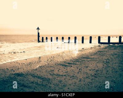 Der Strand in Frinton-on-Sea Stockfoto