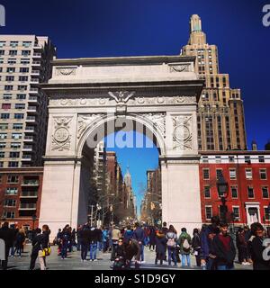 Washington Square Arch, Greenwich Village, New York City Stockfoto
