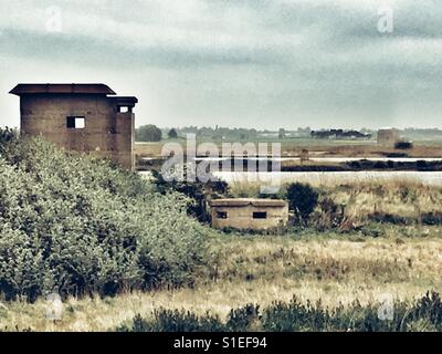 WW1 WW2 Bunker Aussichtsturm & Noplionaic Krieg Martello-Turm Stockfoto