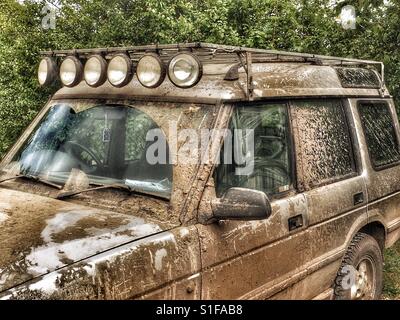 Schmutzige Land Rover Stockfoto