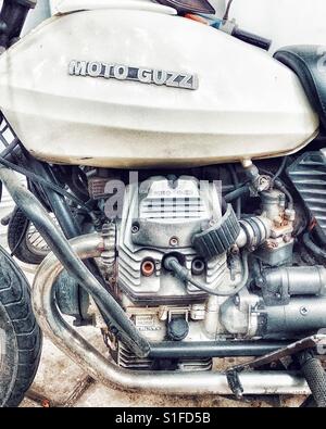 Moto Guzzi V65 Motor anzeigen Stockfoto