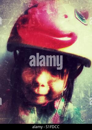 Raskullz Einhorn Fahrradhelm Stockfoto