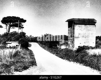 Ersten und zweiten Weltkrieg Abwehrkräfte, Osten Lane, Bawdsey, Suffolk, UK. Stockfoto