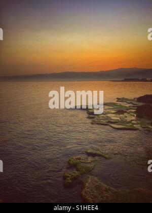 Friedlichen Sonnenaufgang über dem Mittelmeer Beirut-Libanon Stockfoto