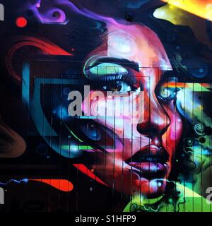 Street-Art einer Frau Stockfoto