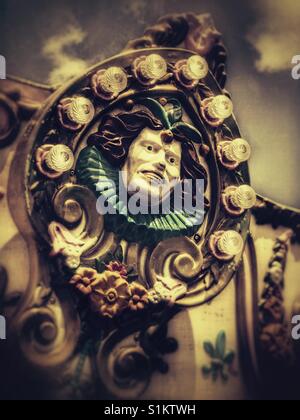 Karussell Jester Gesicht Stockfoto