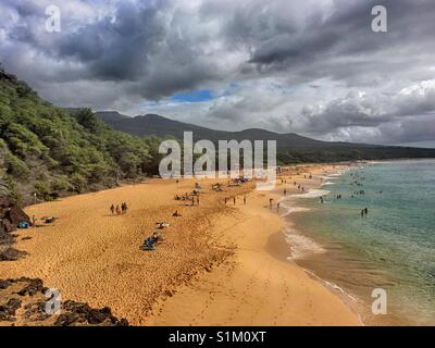 Großer Strand, Makena, Maui Stockfoto