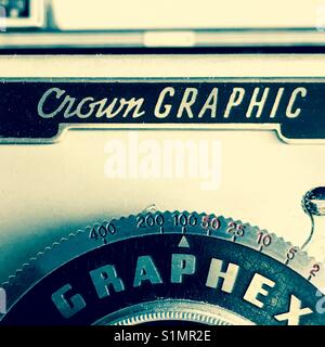 Crown Graphic Antike Kamera Stockfoto