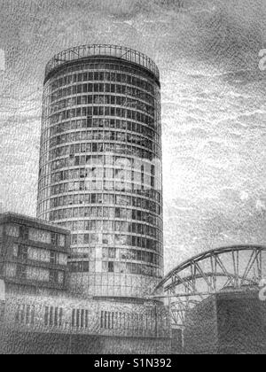 Das Wahrzeichen Rotunde Gebäude, Birmingham, Großbritannien Stockfoto